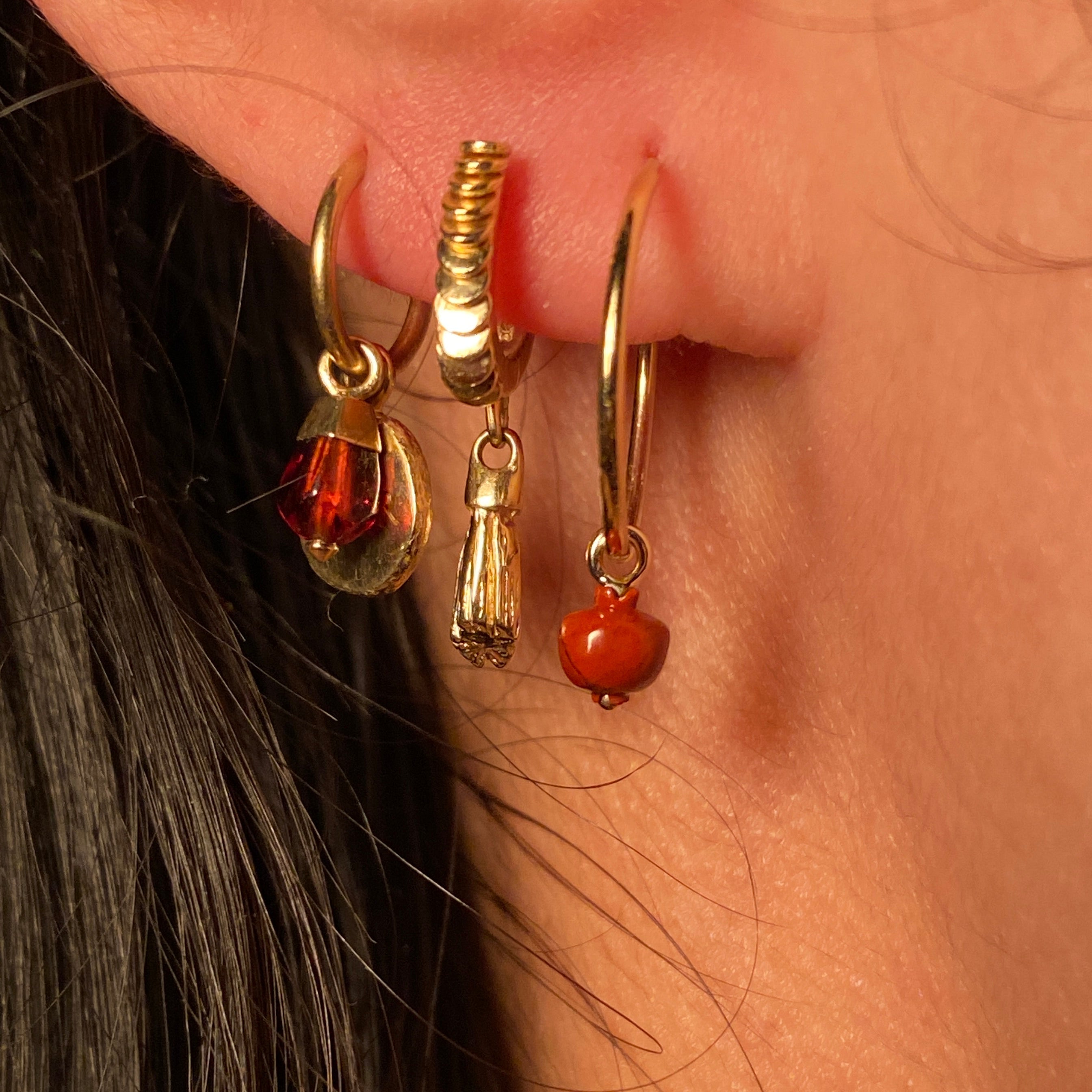 NEW Jasper Pomegranate Earring Charms