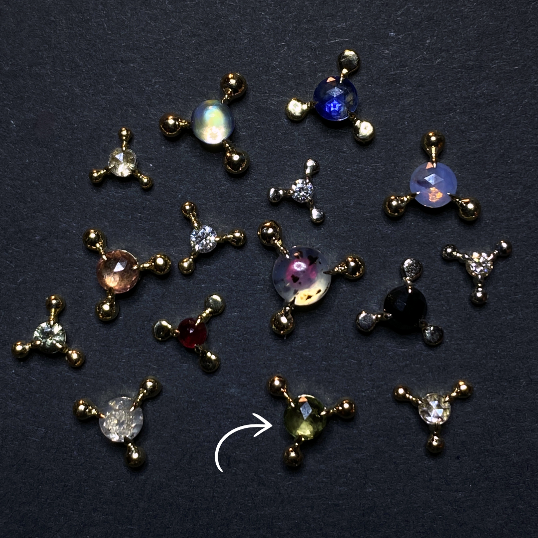 Olive Sapphire Nijmeh Stud Earring