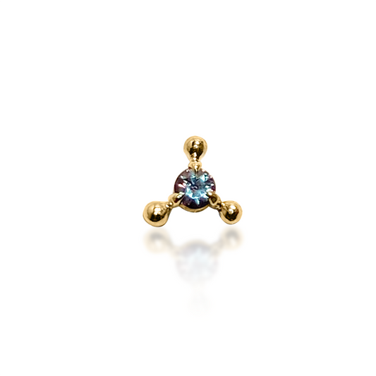 Color Changing Garnet Nijmeh Stud Threadless End
