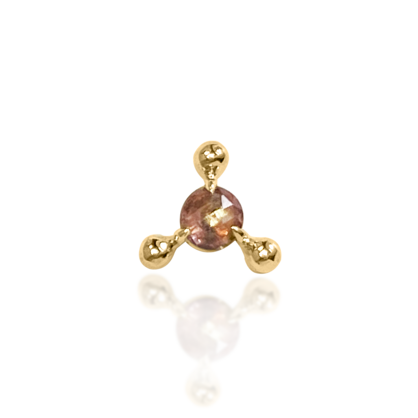 Caramel Sapphire Nijmeh Stud Earring