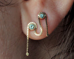 Load image into Gallery viewer, Mint Beryl Double Veil Earring
