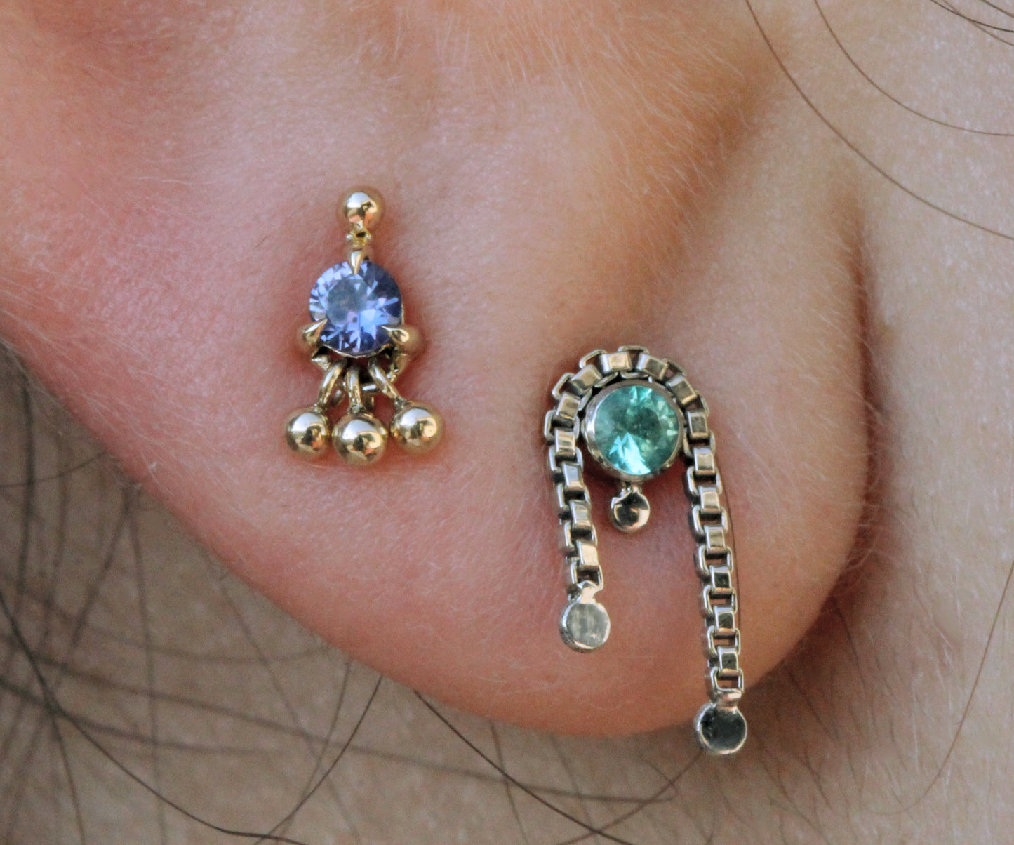 Purple Sapphire Nijmeh Cluster Earring