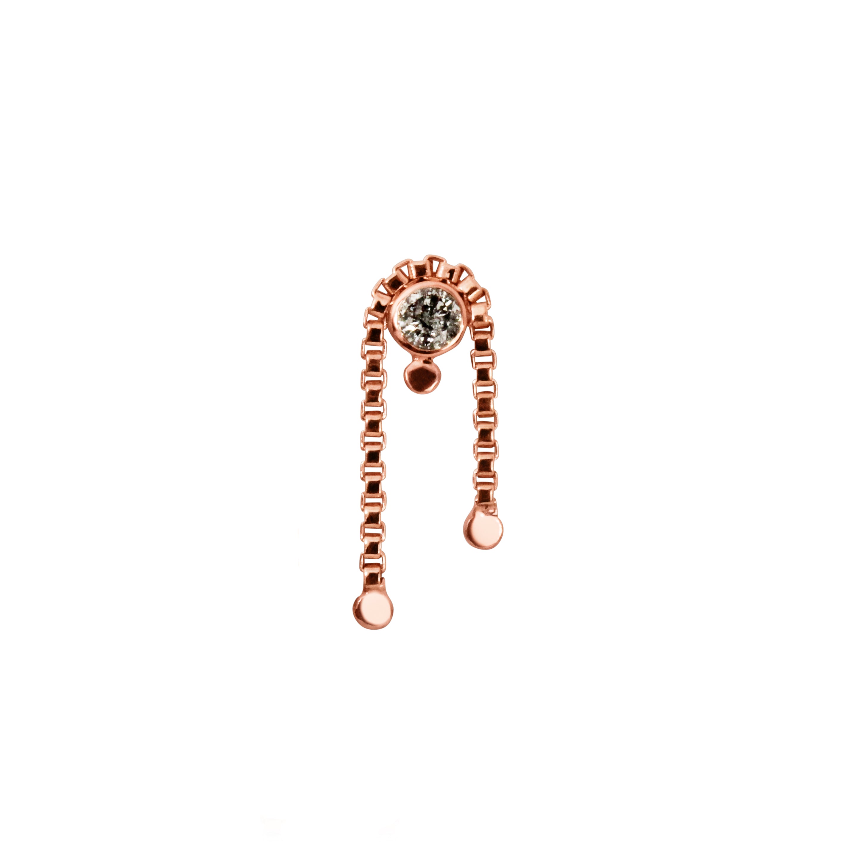 Grey Diamond Side Arch Earring
