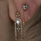 Tri-gold and Antique Diamond Veil Earring